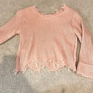SHEIN cute pink cropped sweater